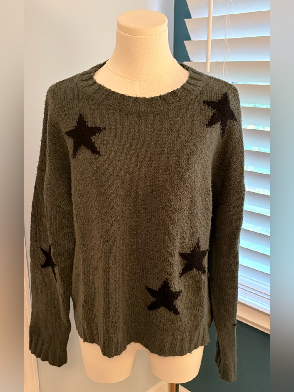 Rails Star Crewneck Sweater - Olive Green